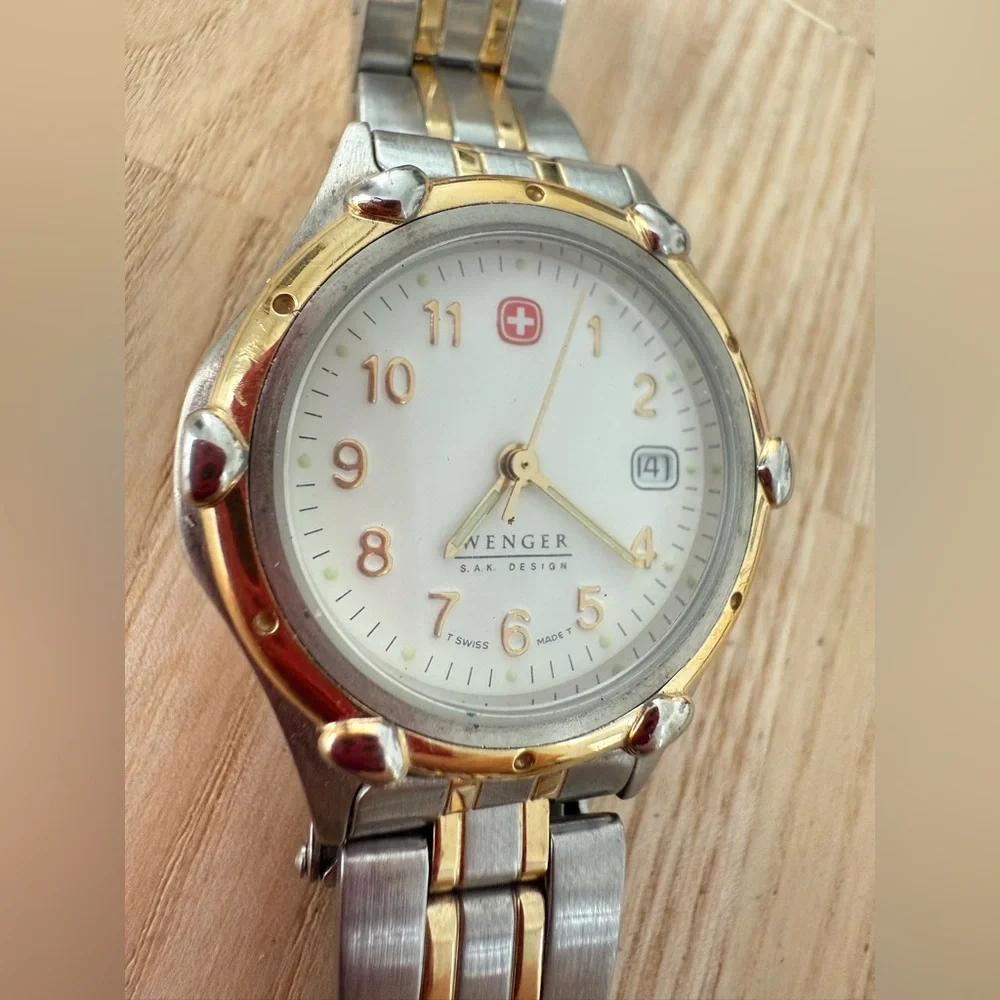 Wenger ladies two toned classic watch NEW BATTERY